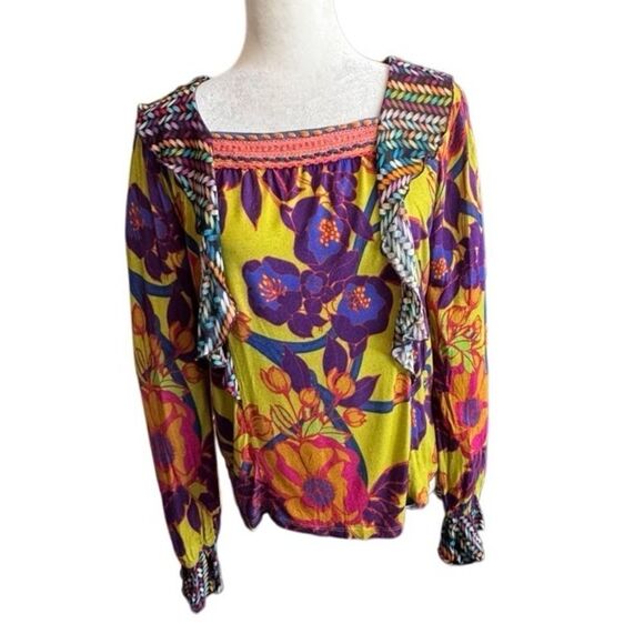 Blink London Antropologie Colorful Pullover Shirt SZ S - Picture 2 of 16